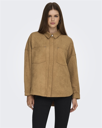 Only - ONLJanine - Stina Faux Suede Jakke - Toasted Coconut